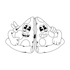 Retro Italian Food Mascot Character Illustration