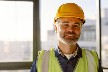 Builder Portrait Work Construction Site