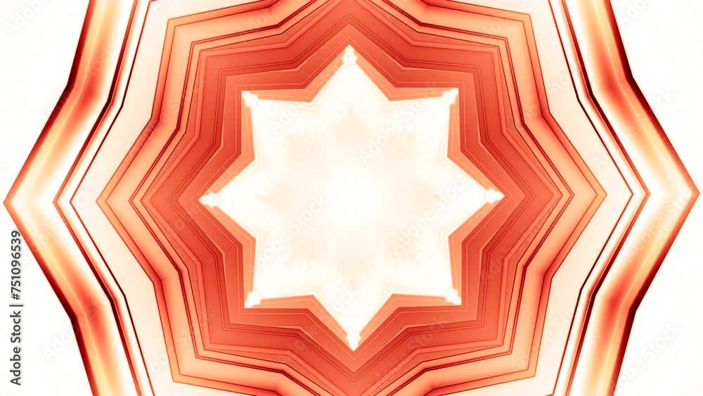 Poster circular tunnel with changing shape in floral. motion. rings and layers of moving tunnel transformin