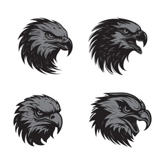 Eagle head vector silhouette illustration