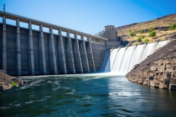 Obraz premium Great water storage dam source of life for mankind Referring to nature Showing the results of economical water use.