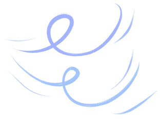 Cartoon sketchy blue wind blowing