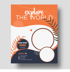 Travel Flyer, explore flyer, tour flyer and tour promotion flyer collection design template