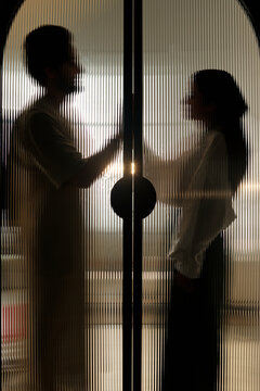 Silhouettes of Muslim Newlyweds