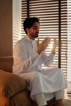 Young Faithful Man Praying Portrait