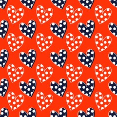 Cartoon pattern heart background solid transparent dots arranged in alternating rows cute colorful seamless fashion kids t-shirts repeat cute doodle art fabric pattern background wallpap