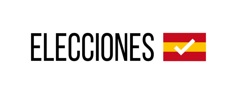 elecciones - european elections 2024 spanish vector poster, spain flag and checkmark