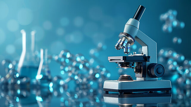 Medicine chemistry biology pharmacy DNA scince analysis, laboratory clinic technology health care digital, banner copy space greeting card background.