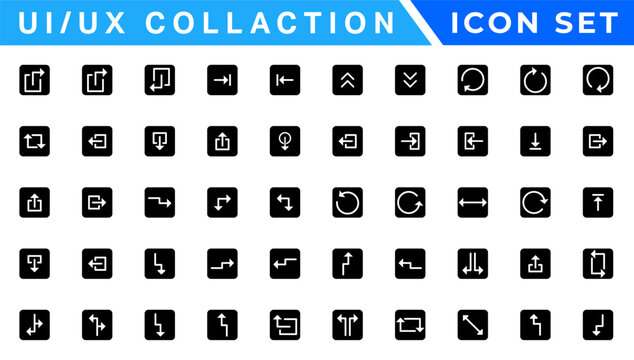 UI icons set. Vector. For mobile, web, social media, business. User interface elements for mobile app. Simple modern design.