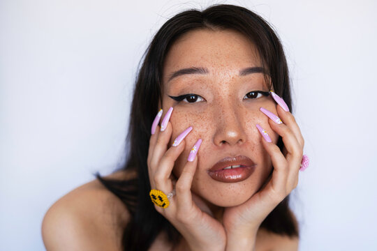 Stylish Woman With Trendy Rings Of The 2000s