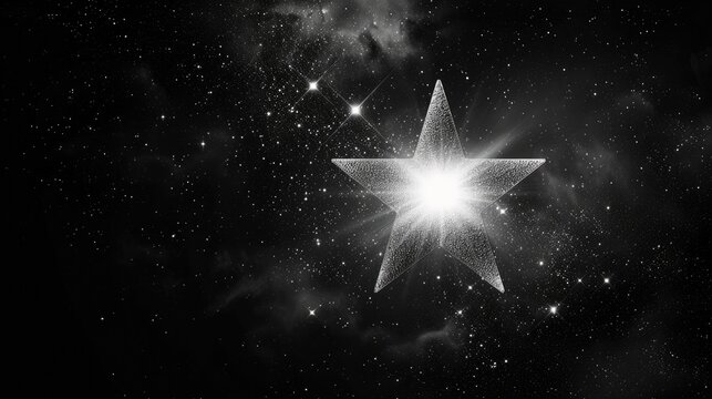 A famous monochrome image of a dazzling star. Generative Ai