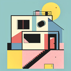 Bauhaus Revival, Abstract House of 80s Elegance