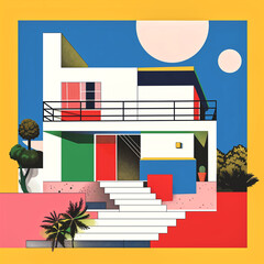Bauhaus Revival, Abstract House of 80s Elegance