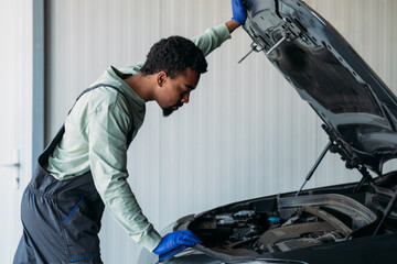 Mechanic Repairing Car in Garage