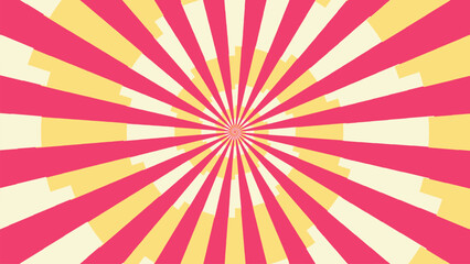 Abstract spiral dotted urgency vortex style creative line art yellow and white line wavy pink background.