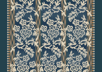 Floral ikat seamless pattern. Design are perfect for adding pattern to decorative for textile,wallpaper,ikat pattern,fabric,background,wrapping,clothes,lace pattern,carpet and pattern embroidery.