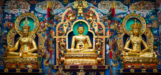 Fototapeta na wymiar Gods - Buddhist monastery - Coorg, India