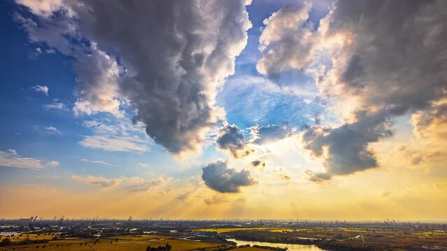 Time lapse of wonderful sky storm cloud scene