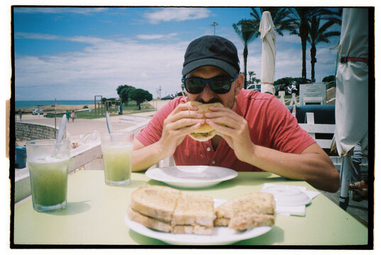 POV lunch by the ocean POV