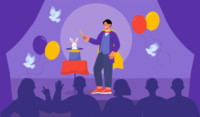 Magic trick with bunny vector