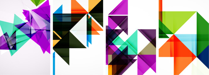 Triangle poster set for wallpaper, business card, cover, poster, banner, brochure, header, website