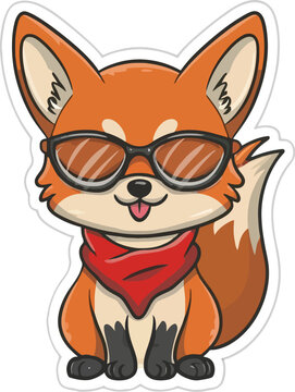 A playful and adorable fox sticker