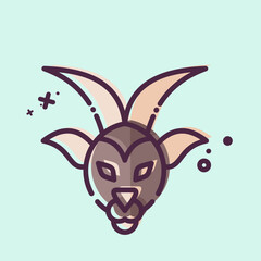 Icon Capricorn. related to Horoscope symbol. MBE style. simple design editable. simple illustration