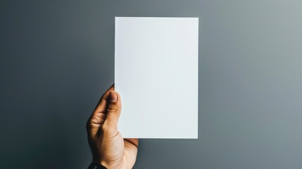 Blank paper in a man's hand is seen in this large police photo. Generative Ai