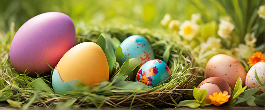Easter Eggs Colorful Background
