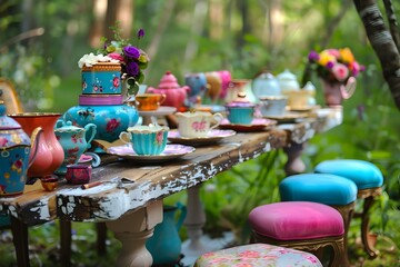 Mad Hatter's Tea Party: Whimsical Wonderland Table

