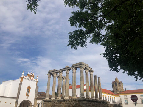 UGC ancient Roman temple in Evora, Portugal