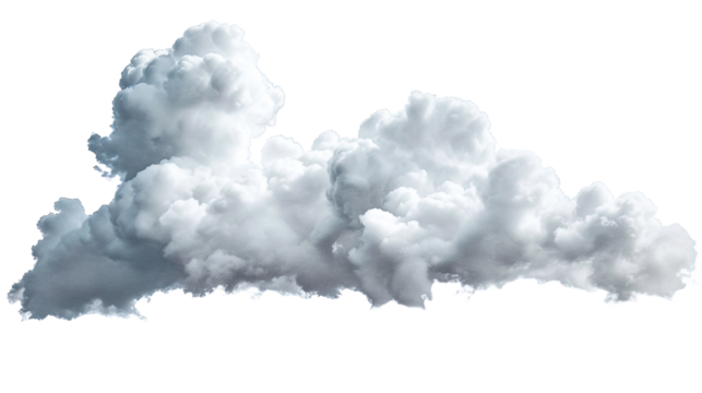 White cloud on white background. PNG is transparent.