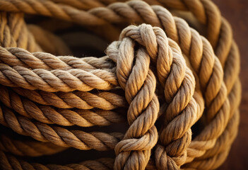Obraz premium Intricate Rope Knots Close-Up