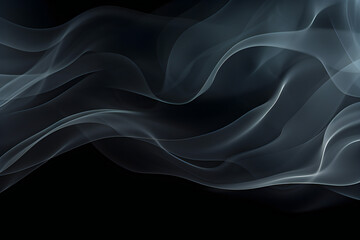 Obraz premium close up of white steam smoke in mystical and fabulous forms on black background.Mocap for art generated by AI. 3D illustration