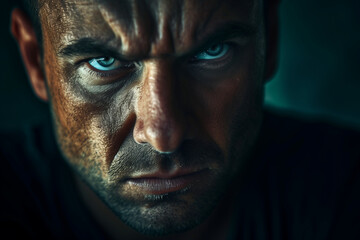 Fototapeta premium emotional resilience showcased in subtly angry male portrait