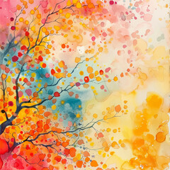 abstract auntum painting watercolour vector illustration for background