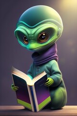 3d character reading a book