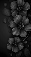 Dark flower black background wallpaper for phone