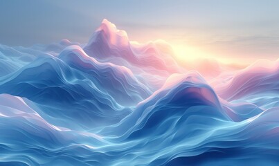 Ethereal clouds with blue light and beams in dark navy and white.Generative AI