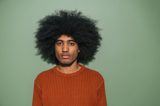 male portrait with afro hairstyle