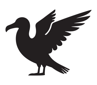 recommend clip art: Vector, isolated silhouette of Albatross.