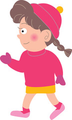 歩く女の子

