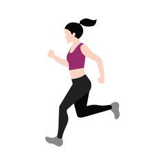 Fototapeta na wymiar Woman Running Illustration