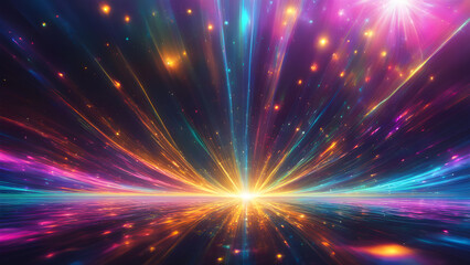 Fototapeta premium hologram-effect-capturing-the-dance-of-sparkling-lights-background-pulsating-with-rainbow-hues