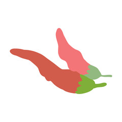 Red pepper flat vector icon isolated on white, Organic fresh healthy vegetable spicy food ingredient, decorative sign chili for design pattern, healthy green market, European restaurant menu
