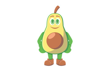 Cute Avocado Character Design Illustration