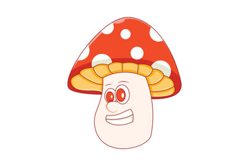 Cute Mushroom Character Design Illustration