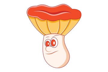 Cute Mushroom Character Design Illustration