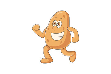 Cute Potato Character Design Illustration