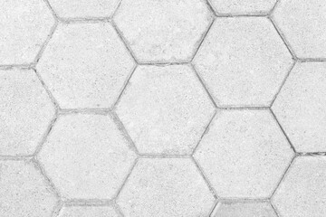 Block concrete floor grey texture with hexagon shape pattern top view background